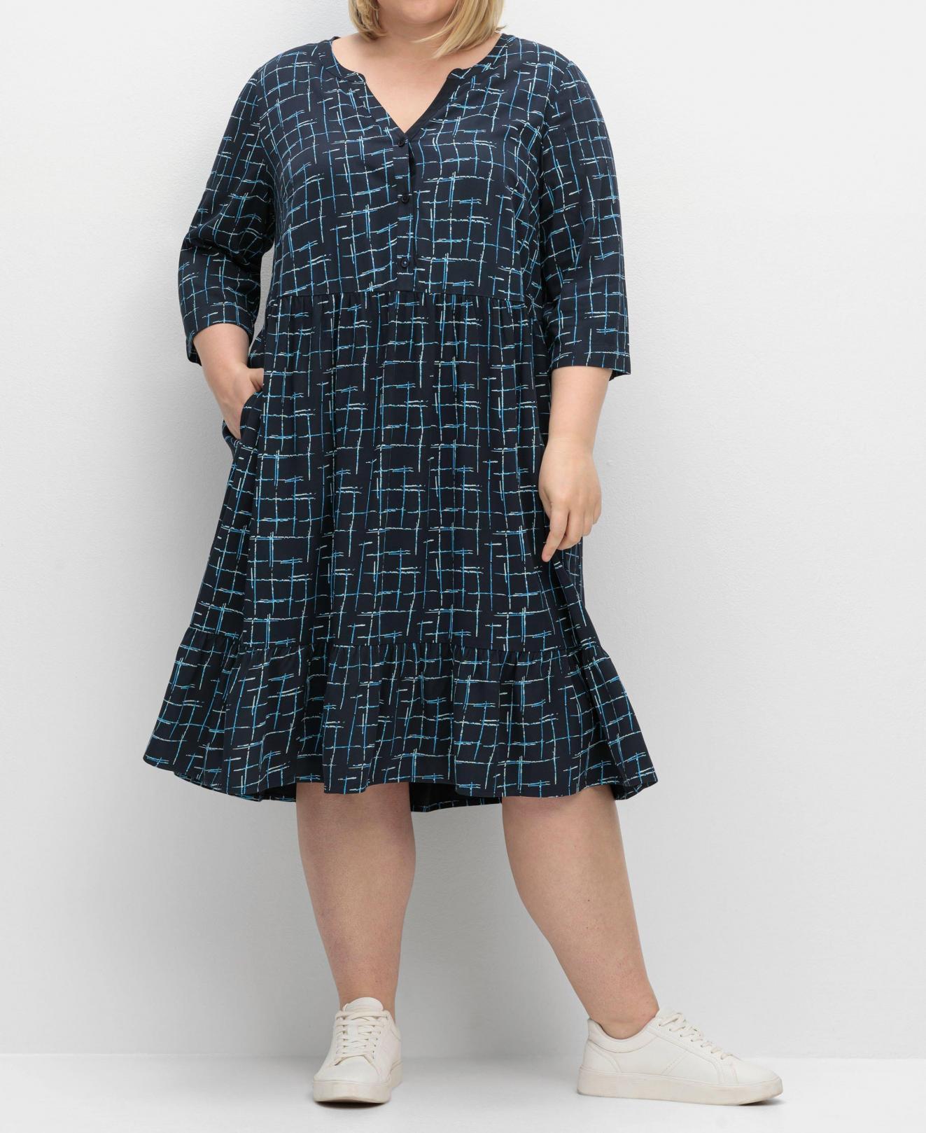 Sheego Damen Blusenkleid In Türkis – Elegantes Kleid Für Damen, Größe 44